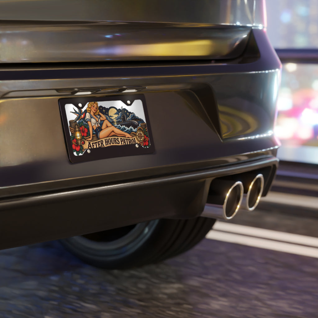 Vintage Pin-Up 'After Hours Patrol' Vanity Plate