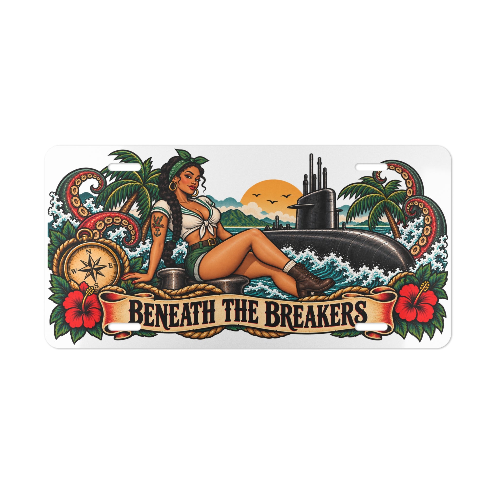 Nautical Pin-Up Vanity Plate