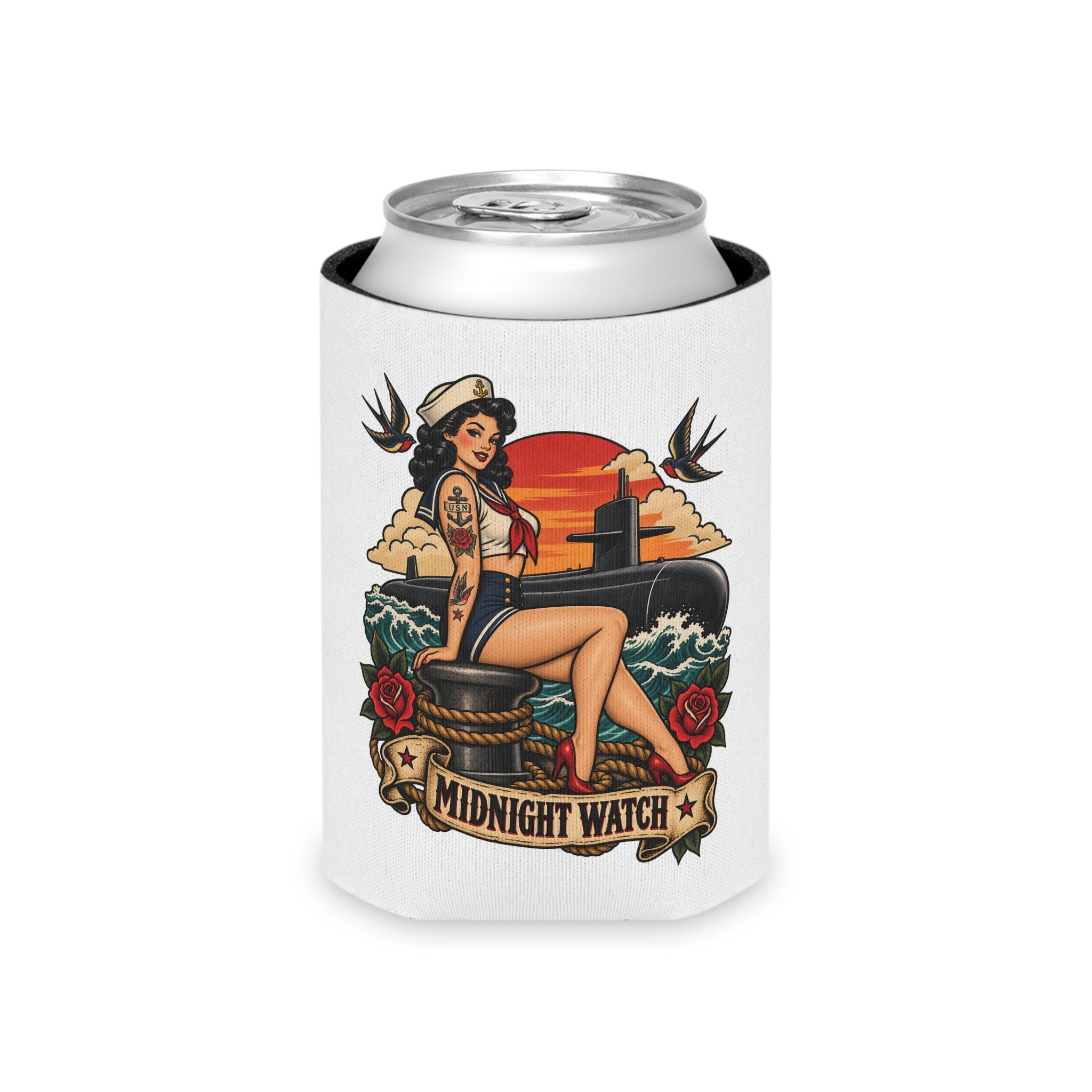 Nautical Pin-Up Can Koozie