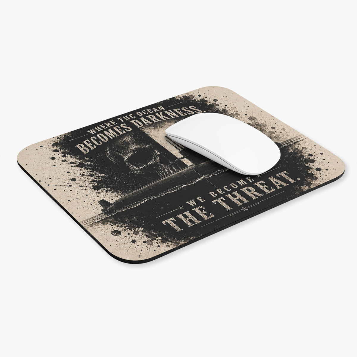 "Where the Ocean Becomes Darkness, We Become the Threat" Mousepad