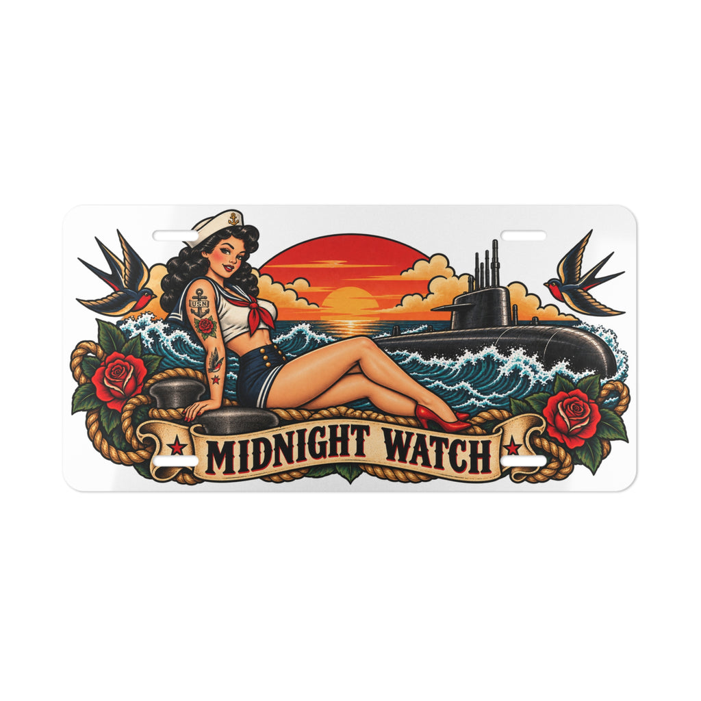 Midnight Watch Vintage Pin-Up Vanity Plate