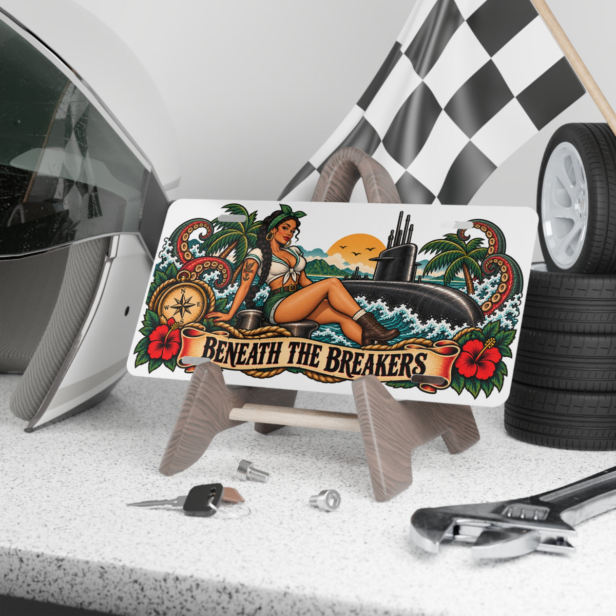 Nautical Pin-Up Vanity Plate